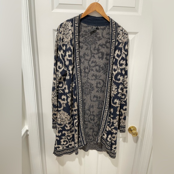 Peruvian Connection 100% cotton open front long sweater - Picture 2 of 5